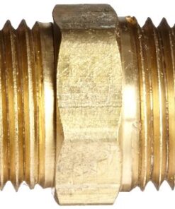 Alternative view of Anderson Metals 56122-08 Brass Pipe Fitting, Hex Nipple, 1/2" x 1/2" NPT Male Pipe