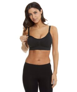 HOFISH 3PACK Full Bust Seamless Nursing Maternity Bras Bralette S-XXL with Extra Bra Extenders & Clips Medium Blackbeigepink 39 51XK7DKYeL