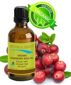 Botanical Beauty ORGANIC CRANBERRY SEED OIL 100% Pure Natural Undiluted Virgin. Cold Pressed Undiluted Carrier Oil for Face, Hair, Body, Nails, Anti - aging 0.33 fl.oz -10 ml