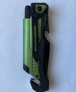 ALBATROSS 6 in 1 Survival Camping Tactical Folding Pocket Knife with Flashlight,Bottle Opener,Rope Cutter,Fire Starter,Glass Breaker,Multi-Function Tool(Green) Green 32 51XMut6pUoL
