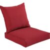 BOSSIMA Indoor/Outdoor Rust Red Deep Seat Chair Cushion Set,Spring/Summer Seasonal Replacement Cushions.