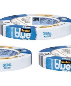 3M Scotch-Blue 2090 Safe-Release Crepe Paper Multi-Surfaces Painters Masking Tape, 27 lbs/in Tensile Strength, 60 yds Length x 3/4" Width, Blue (Pack of 3)