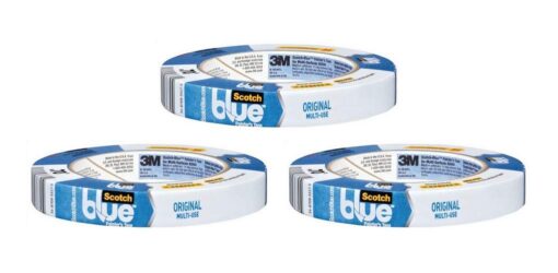 3M Scotch-Blue 2090 Safe-Release Crepe Paper Multi-Surfaces Painters Masking Tape, 27 lbs/in Tensile Strength, 60 yds Length x 3/4" Width, Blue (Pack of 3)