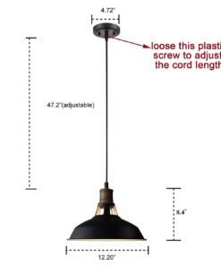 CLAXY Ecopower Industrial Barn Mini Metal Pendant Light 1 Light 47.2 inch cord 26 51XY5kxKSgL