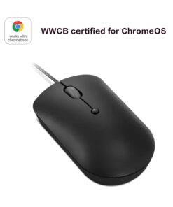 Lenovo 400 USB-C Compact Wired Mouse – Pocket Friendly Portable Mouse for Notebook or Large Computer Monitor, Black 11 51XdMuZmmCL