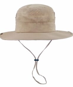 LETHMIK Summer Fishing Boonie Sun Hat Cap Outdoor Safari Hunting Camping Hat with Chin Cord Beige (Waterproof) Model 0023 One Size 19 51XlArwk8VL