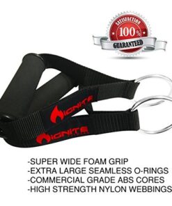Alternative view of Ignite Fitness Ultra Heavy Duty Elite Exercise Handles with Solid ABS Cores, Comfortable Extra Wide Foam Grips, Seamless O Rings - Perfect Resistance Band Handles for Crossfit and Bodybuilding Red