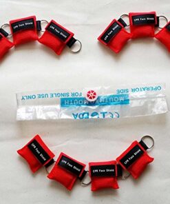 KTKANG 100pcs/lot Red CPR Barrier with Keychain CPR Face Shield for AED First Aid 8 51XqIKQSRVL