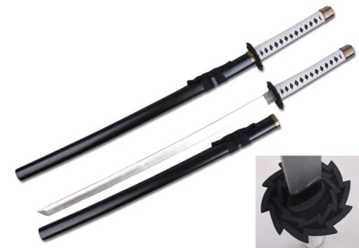 Sparkfoam Sword 39" Foam Samurai Sword White/Black Handle w/ scabbard Basara Masamune LET'S PARTY!