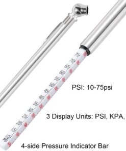 AstroAI Pencil Tire Inflator with Pressure Gauge 2 Pack (10-75PSI), air Pressure Gauge Tire Gauge for Tires, Stainless Steel Body, and Metal Made Nozzle 3 Measurements for Cars, Bikes, Vehicles 21 51Y4fOThsnL