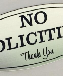 Oval No Soliciting Sign (Brushed Silver) Small 2" X 5" - Small Brushed Silver 18 51YDEY8arUL