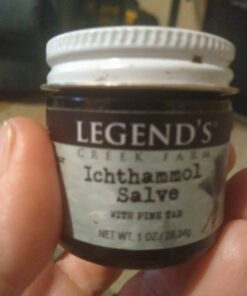 Legend's Creek Farm, Herbal Salve, 20% Ichthammol Drawing Salve, Impurities, Stings, & Splinters, Handmade in USA, 1 Oz Jar (Ichthammol Pine Tar S.) Ichthammol Pine Tar 1 Ounce (Pack of 1) 24 51YEMA2Nc3L