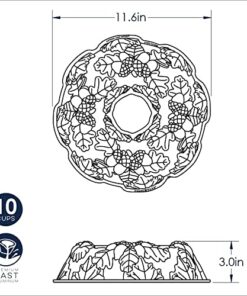Nordic Ware Autumn Wreath Bundt Pan, Bronze, 10 cups, Silver 17 51YJ4UFN9nL