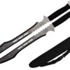 27" Overall Dual Full Tang Blade Ninja Machete Set Wrapped Handle Black & Silver 57 51YUo0lZs8L