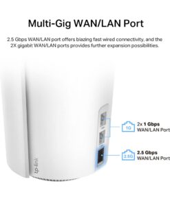 TP-Link Deco AX7800 Tri-Band Mesh WiFi 6 System (Deco X95) - Whole Home Coverage up to 6100 Sq.Ft with AI-Driven Smart Antennas, Multi-Gig Ethernet, Replaces Wireless Router and Extender (2-Pack) AX7800 Tri-Band WiFi 6, 2 Pack 13 51Yg8RaRggL