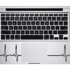 Heart Beat Trackpad Keyboard for MacBook Laptop Computer Die-Cut Vinyl Decal Sticker (4.0" X 2.8", Black)