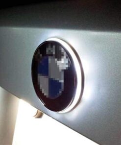 iJDMTOY Compatible with BMW Front Hood or Rear Trunk Lid, Xenon White 3.25-Inch 82mm Roundel LED Emblem Background Illumination Lighting Kit 18 51YueDebsiL