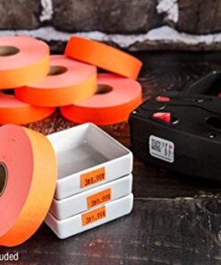 Fluorescent Red Pricing Labels for Monarch 1131 Price Gun - 1 Sleeve, 8 Rolls, 20,000 Price Marking Labels - with Ink Roll Included Fluorescent Red 12 51Z6qOF3UpL
