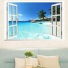 Large Removable Beach Sea 3D Window Decal Wall Sticker Home Decor Exotic Beach View Art Wallpaper Mural 43 51Z6s7wgcFL