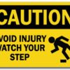 Caution Sign - Avoid Injury Watch Your Step with Graphic - 10" X 14" OSHA Safety Sign 36 51Z7GtnWRQL
