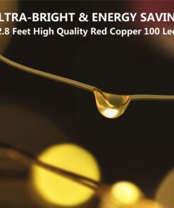 TingMiao Fairy Lights 33ft 100 LED String Lights Battery Operated with Remote Waterproof Copper Wire Lights for Indoor Decorative Lights Warm White 22 51Z9E9b8M6L
