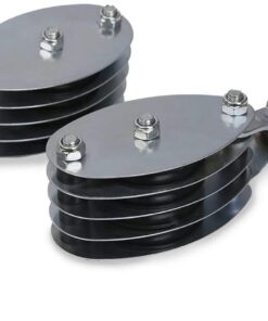 Novinex 2 Ton Rope Hoist Pulley Wheel Block and Tackle, 4000LB 65 Feet of 3/8" - Poly Rope Hoist Pulley Block - 7:1 Lifting Power 8 51ZAItg86HL