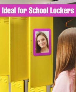 Alternative view of CEREM Locker Mirror Magnetic for Boys or Girls Locker, Gray 5" x 7" - Real Glass Magnetic Mirror for School Locker, Office, Home Grey