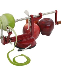 Johnny Apple Peeler, Corer, Slicer, Pie Maker, Stainless Steel Blades, Red VKP1010 Suction Base 24 51ZHBeKhCiL