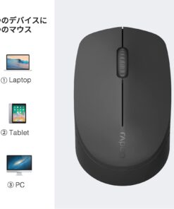 Rapoo Bluetooth 2.4G Wireless Mouse, 2 Bluetooth Channels with 1 USB Receiver Noiseless Mouse, Connect up to 3 Devices, Portable Computer Mice for PC, Tablet, Laptop-Black BLACK 9 51ZLJe5LoL