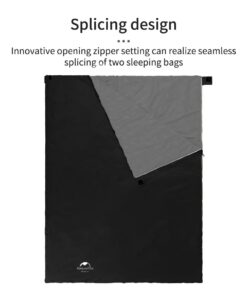 Naturehike Ultralight Sleeping Bag - Envelope Lightweight Portable, Waterproof, Comfort with Compression Sack - Great for 3 Season Traveling, Camping, Hiking Black 10 51ZLRYzqOrL
