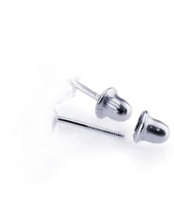 14K White Gold Earring Backs Only, for Post Thickness of 0.65mm, Pairs Screwback - White Gold