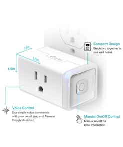 Kasa Smart Plug HS103P3, Smart Home Wi-Fi Outlet Works with Alexa, Echo, Google Home & IFTTT, No Hub Required, Remote Control,15 Amp,UL Certified, 3-Pack , White Mini, 3-Pack 28 51ZSNvBl L