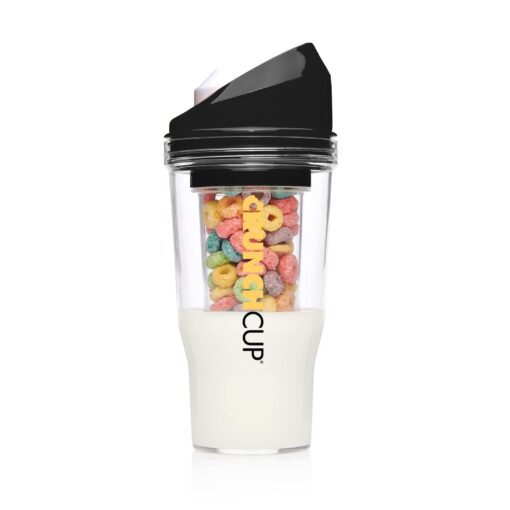 CRUNCHCUP A Portable Cereal Cup - No Spoon. No Bowl. It's Cereal On The Go, XL Black