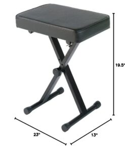 Alternative view of Yamaha OEM PKBB1 Adjustable Padded Keyboard X-Style Bench, Black, 19.5 inches