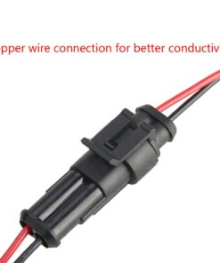 ESUPPORT 2 Pin Way Car Auto Waterproof Electrical Connector Plug Socket Kit with Wire AWG Gauge Marine Pack of 10 10 51ZfOQJersL