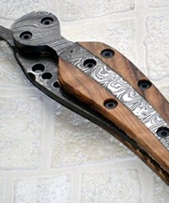 FN-41 Custom Handmade Damascus Steel Folding Knife- Stunning Piece of Art. (Case/Colors May vary) 9 51Zfrx4mqVL