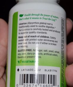Nature's Way Licorice Root Capsules for Adults, Traditional Digestive Health Support Supplement*, 900 mg per serving, 100 Vegan Capsules 31 51Zju4iFV0L