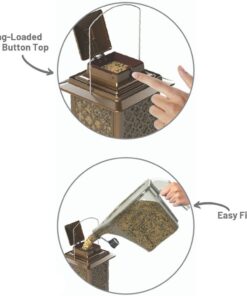 Stokes Select Bird Feeder, Metal Hopper Bird Feeder, 4 Feeding Ports, 3.6 lb Bird Seed Capacity, Copper Finish 28 51ZuyxrqozL