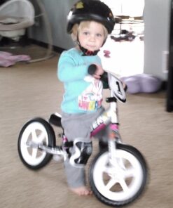 Strider 12” Pro Bike - No Pedal Balance Bicycle for Kids 18 Months to 5 Years - Includes Safety Pad, Padded Seat, Mini Grips, Flat-Free Tires & Number Plate - Tool Free Silver 24 51a7XUymTfL