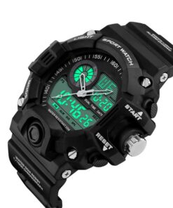 FANMIS Mens Analog Digital Dual Display Sports Watches Military Multifunctional 50M Waterproof LED Watch with Alarm Stopwatch Backlight 12H/24H Outdoor Running Swimming Black 27 51aB 6lr79L