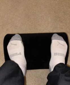 Amazon Basics Under Desk Foam Foot Rest with Washable Cover Comfortable Foot Stool for Home and Office, Black, 5.1 x 10.2 x 17.3 Inch 26 51aDL1HeKjL