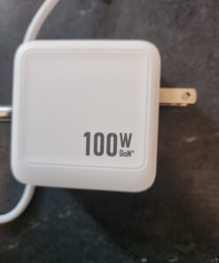 100W USB C Charger Block, MOKiN GaN III 2-Port Type C Wall Charger Foldable Power Adapter, USB C Power Adapter, for MacBook Pro/Air, iPhone 14 Pro Max, iPad, Google Pixelbook, and More White 40 51aEP9addLL