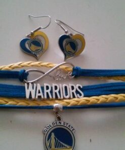 aminco NBA womens Swirl Heart Earrings Golden State Warriors 2.5 Team Color 5 51aEWibrsfL