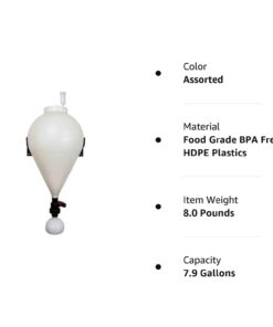 FASTFERMENT - FFT FastFerment Conical Fermenter 7.9 Gallon HomeBrew Kit BPA Free Food grade Primary Carboy Fermenter: Beer Brewing, Wine Fermentation or a Hard Cider brewing kit. Wall mount included 19 51aEcX8cJ1L