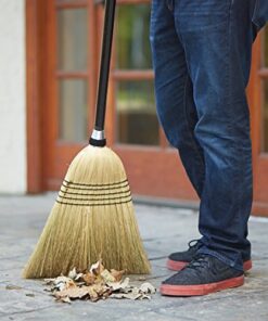 O-Cedar Heavy Duty Corn Broom | Commercial-Grade Indoor and Outdoor Broom to Sweep & Clean Hard Floors| Sturdy Wooden Handle for Strength & Durability, Yellow, Black, 1 Count 1 Count (Pack of 1) 17 51aLwe4ynpL 3