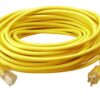 Southwire 2588SW0002 Outdoor Cord-12/3 SJTW Heavy Duty 3 Prong Extension Cord-for Commercial Use (50'; Yellow); 50 Feet 50 ft