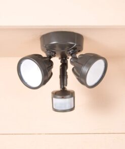 Cooper Lighting Eaton Lighting MST18R17L Bronze Round LED Security Light,Motion Activated Twin Head LED Floodlight,Bronze, 1600 lm Motion Activated Twin Head LED Floodlight 11 51acVVNaVAL