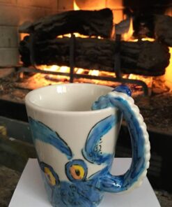 3D Coffee Mug, Handmade Hand Painted Creative Art Mug Ceramic Milk Cups Travel Mug Ocean Octopus Squid Style with Octopus Tentacles Beard Handle Christmas gift 29 51acgf4gDL