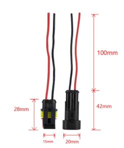 ESUPPORT 2 Pin Way Car Auto Waterproof Electrical Connector Plug Socket Kit with Wire AWG Gauge Marine Pack of 10 8 51ad0vDT8dL