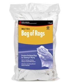Alternative view of Buffalo Industries (10521) Absorbent White Recycled T-Shirt Cloth Rags - 1 lb. box - For All-purpose Wiping, Cleaning, and Polishing - Made from 100% Recycled Materials 0